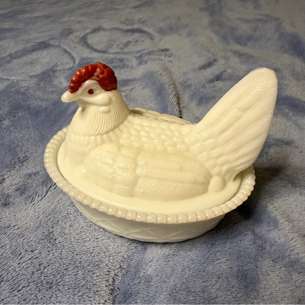 Hen On Nest Westmoreland Vintage Large 8” Long 6” Tall Excellent Condition
